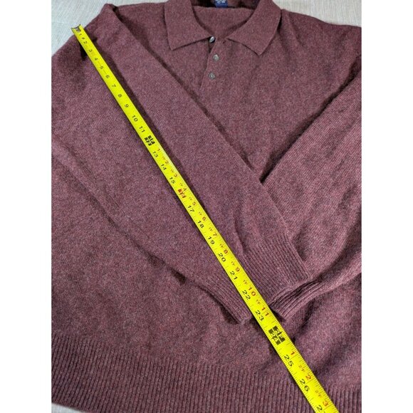 WOODS & GRAY Polo Size XL Red 100% Cashmere LS Collar Sweater Pullover - Picture 3 of 6